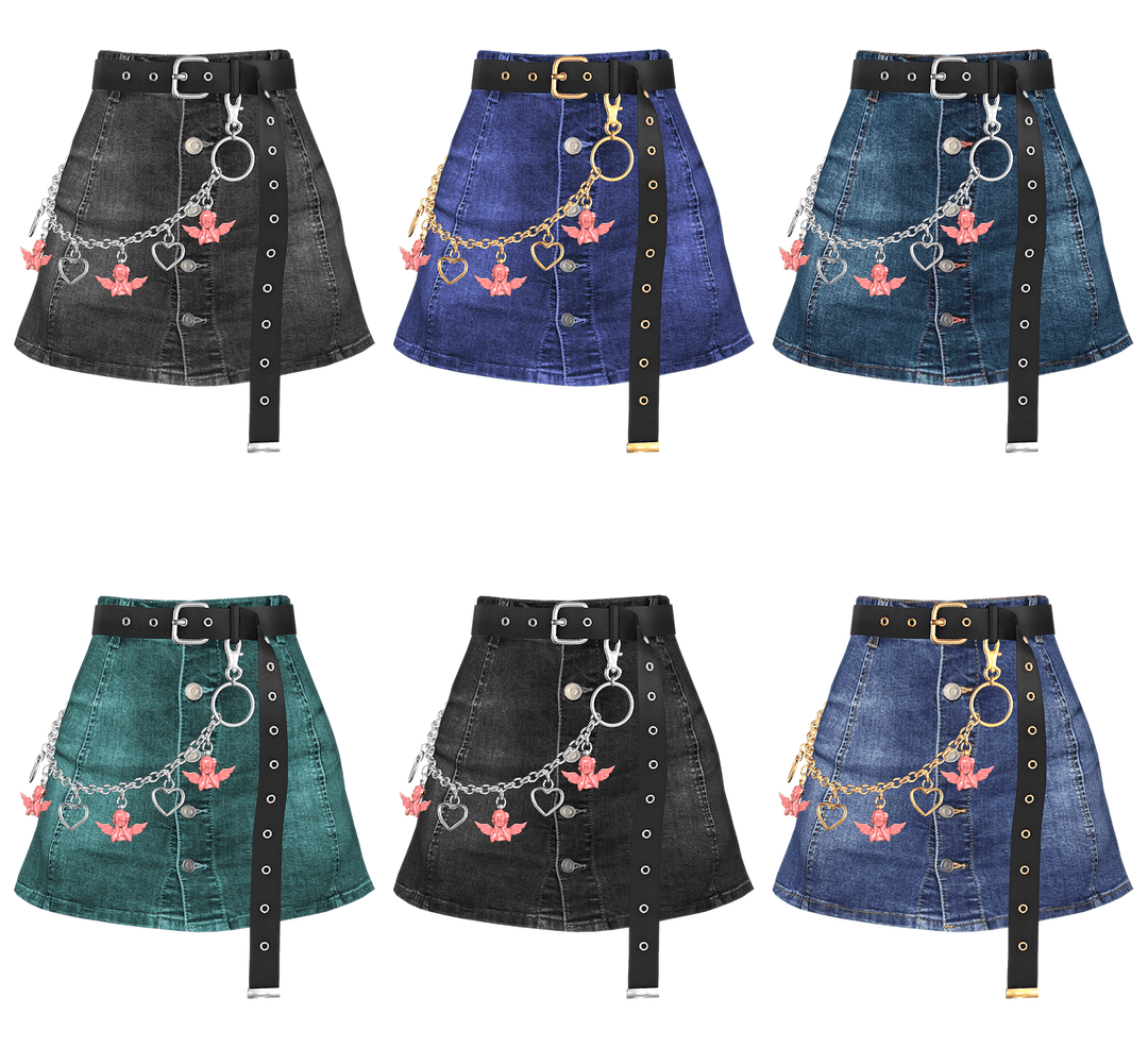 Галерея мода Юбка Fiona Belted Skirt With Chains #1